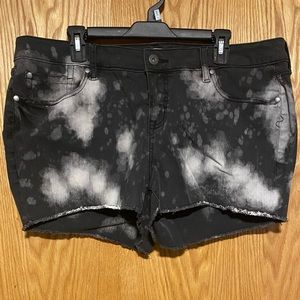 Black Bleached Short Shorts